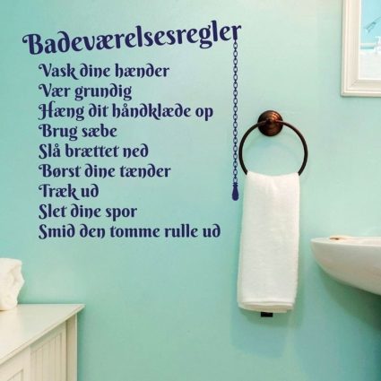 Badeværelsesregler - Wallsticker