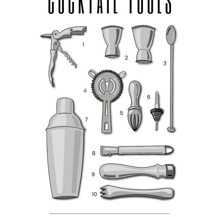 Cocktail tools af Pluma Posters