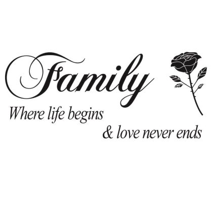 Family - Where life begins and love never ends - Wallsticker