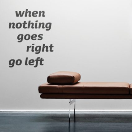 Go left wallsticker af Alan Smithee, 48x60 cm