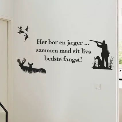 Her Bor En Jæger - Wallsticker