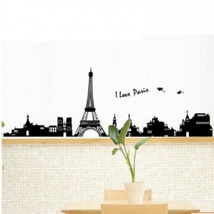 Paris og Eiffeltårnet - Wallsticker