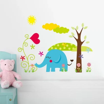 Sød elefant - Wallsticker