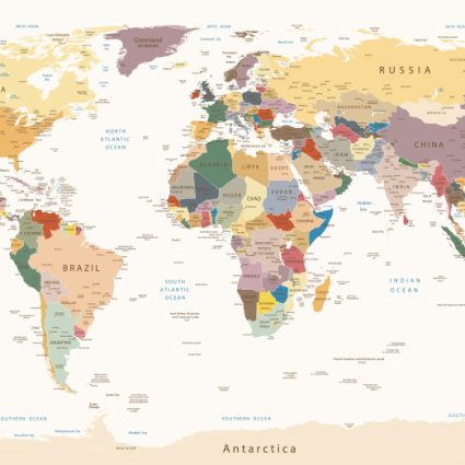 Vintage verdenskort af Illux