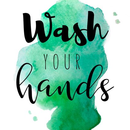 Wash your hands - Gr?n af Pluma Posters